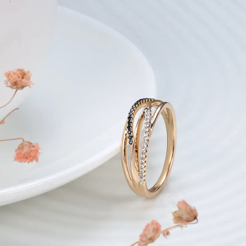 KissICON 18k rose Gold Ring for Women Natural Carat Diamond with Diamond Jewelry Anillos De Bizuteria Anillos Mujer Gemstone Rings Box