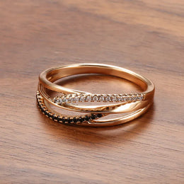 KissICON 18k rose Gold Ring for Women Natural Carat Diamond with Diamond Jewelry Anillos De Bizuteria Anillos Mujer Gemstone Rings Box