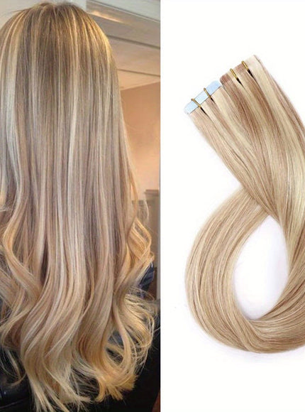KissICON 18P613# / 18inch Remy Straight Tape In Hair Extensions 18 26