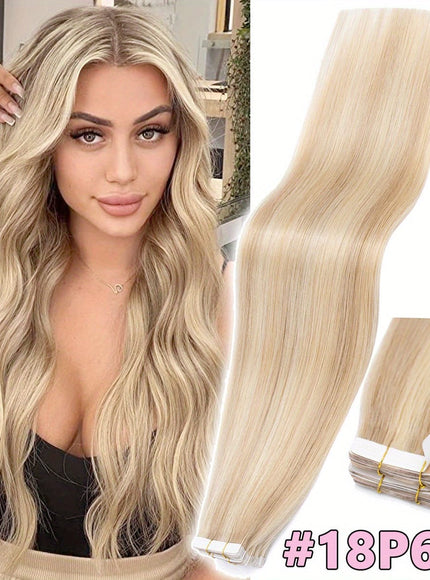 KissICON #18P613 / 18inch 💋 Tape In 100% Human Hair Extensions Weft