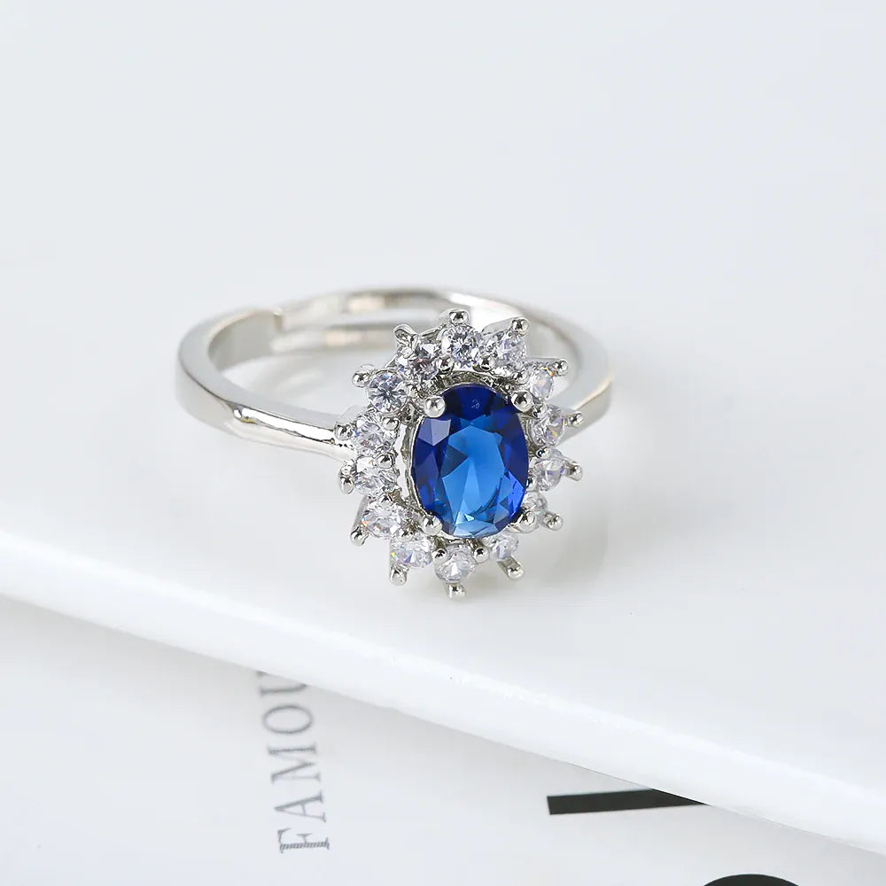 KissICON 19 / resizable Kissicon Lady Blue Crystal Bridal Ring –
