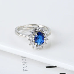 KissICON 19 / resizable Kissicon Lady Blue Crystal Bridal Ring –