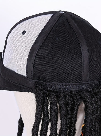 Hat Wigs 12in Dreadlock Black Cap