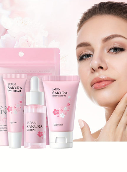 KissICON One Set / Mini Sakura Skincare Set Cherry Blossom Skincare Gift Set Moisturizing Hydration Kit