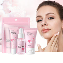 KissICON One Set / Mini Sakura Skincare Set Cherry Blossom Skincare Gift Set Moisturizing Hydration Kit