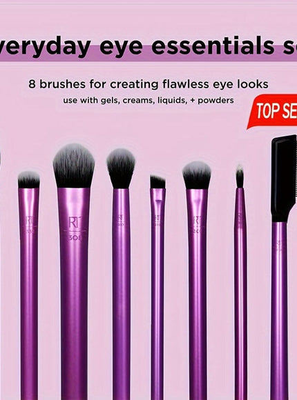 KissICON #1991 (Advanced Version Daily Eye Makeup Brush Set 8-piece Set) Real Techniques Everyday Eye Essentials 8pc Makeup