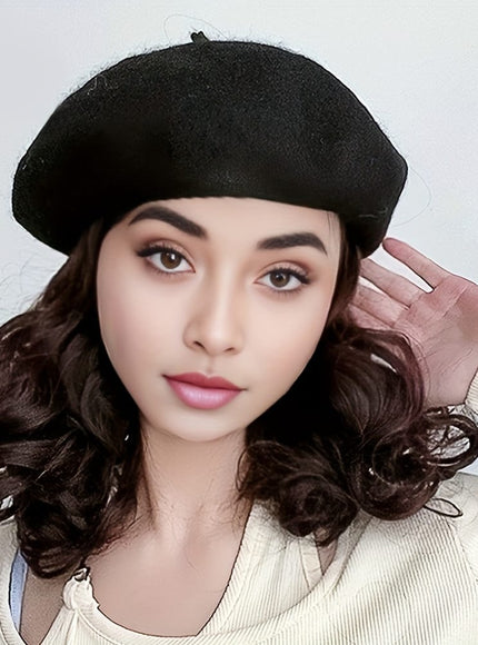 KissIcon Elegant Curly Wave Beret Wig Hat -