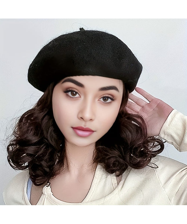 KissIcon Elegant Curly Wave Beret Wig Hat -