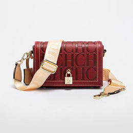 Dropshipman 19x8x13cm / 230326-M51-WINE Fashion Design Model Metal Accessories Buckle Women's Shoulder Bag Luxury Brand 2025 Fashion Solid Colour Printed Head Bag