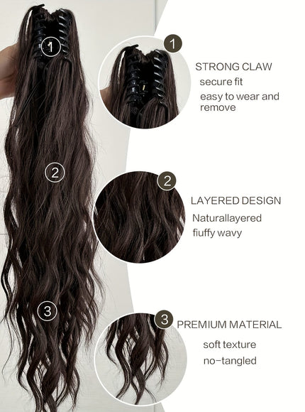 KissIcon Claw Ponytail 24 Inch Clip In -