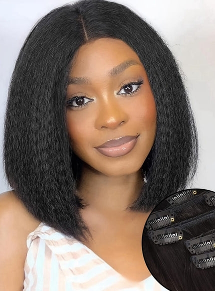 KissICON 1b / 12inch Kissicon Kinky Straight Clip In Wig