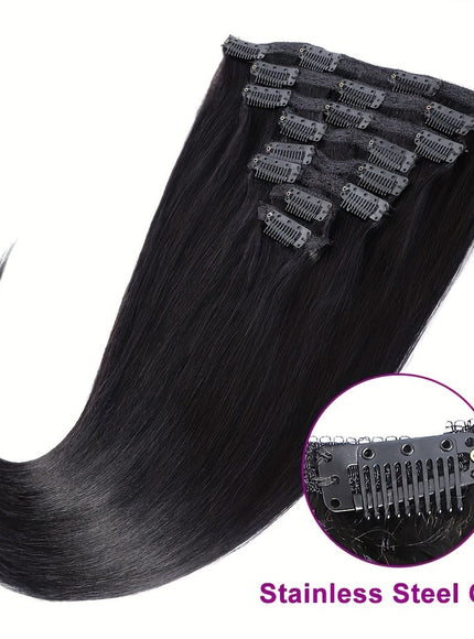 KissICON 1B / 12inch KissIcon Straight Clip Human Hair Extensions - RemyBrazilian
