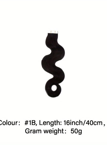 KissICON #1B / 16inch KissIcon Body Wave Tape In Extensions 16 Inch
