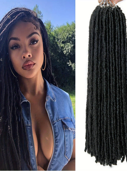 KissICON 1B / 18inch KissIcon 48 Strands Pre-Looped Faux Locs - Natural