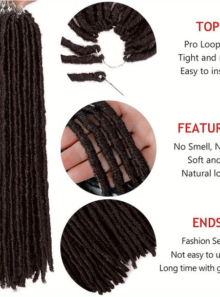 KissICON 1B / 18inch KissIcon 48 Strands Pre-Looped Faux Locs - Natural