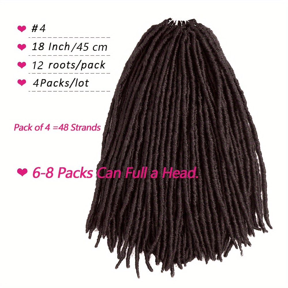 KissICON 1B / 18inch KissIcon 48 Strands Pre-Looped Faux Locs - Natural