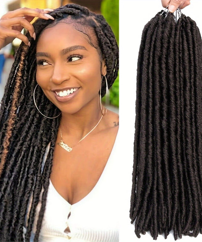 KissICON 1B / 18inch KissIcon 48 Strands Pre-Looped Faux Locs - Natural