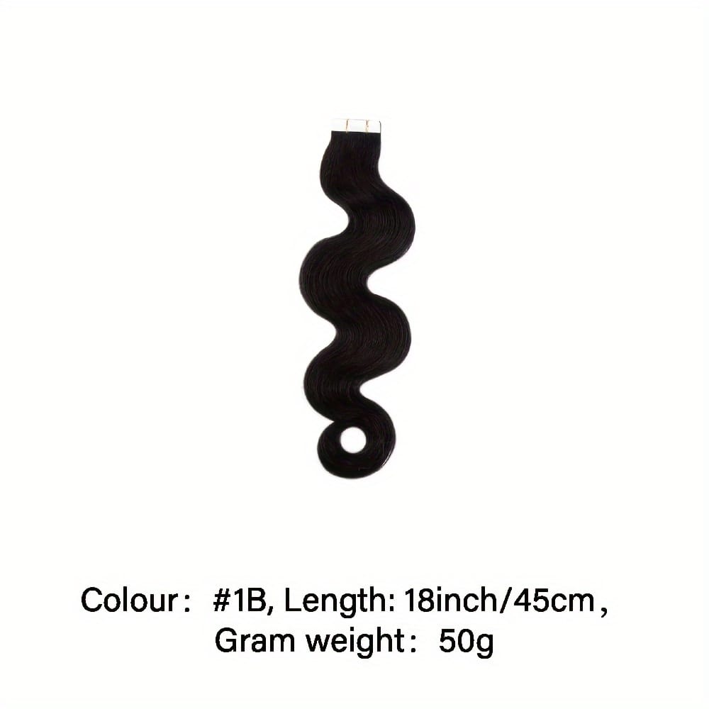 KissICON #1B / 18inch KissIcon Body Wave Tape In Extensions 16 Inch