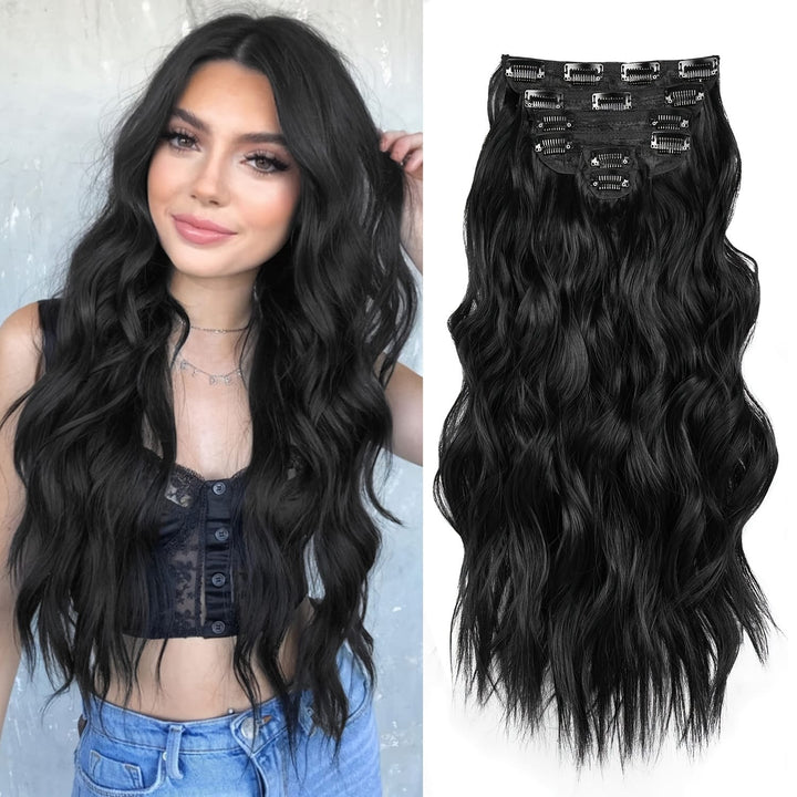 KissIcon 20 Inch Thick Curly Clip Hair Extensions