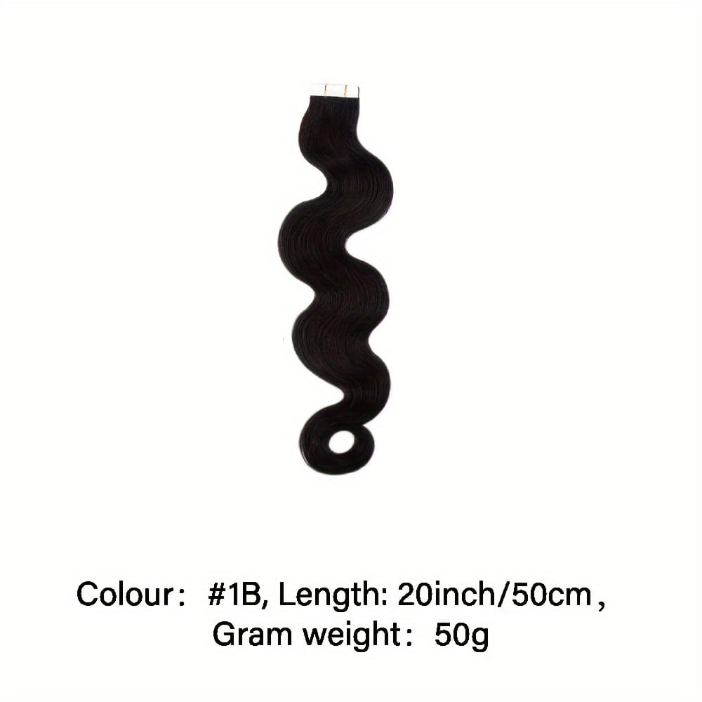 KissICON #1B / 20inch KissIcon Body Wave Tape In Extensions 16 Inch