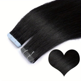 KissICON 1B# / 20inch Remy Straight Tape In Hair Extensions 18 26