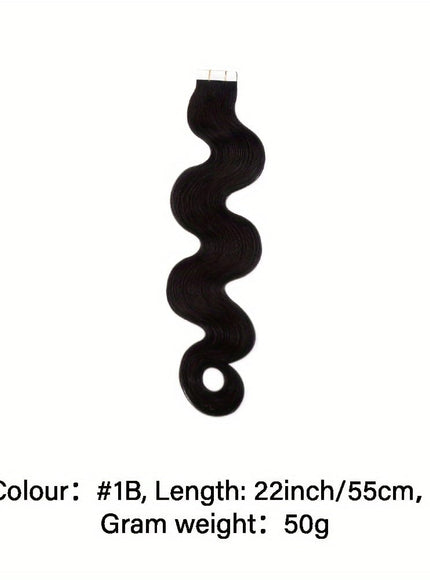 KissICON #1B / 22inch KissIcon Body Wave Tape In Extensions 16 Inch