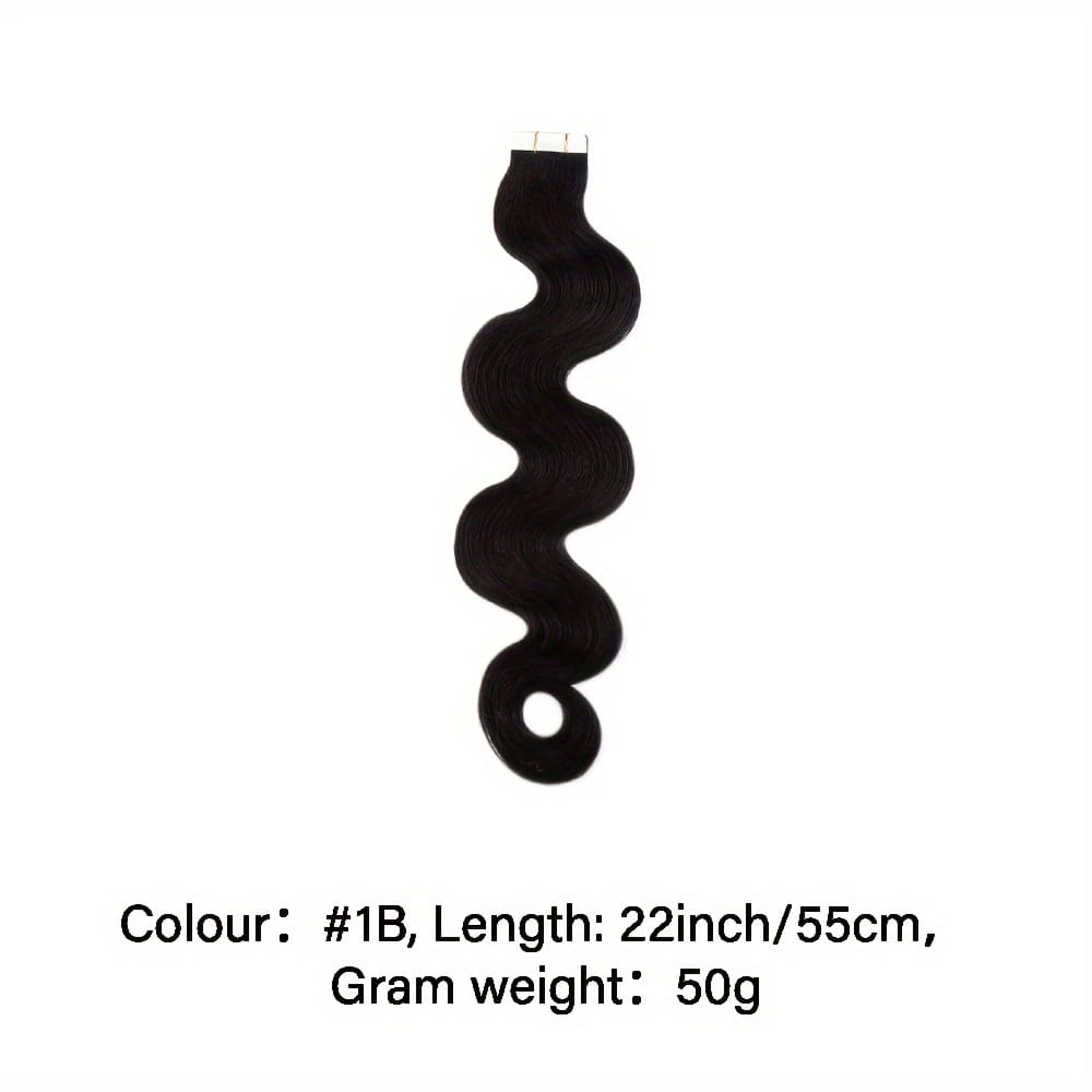 KissICON #1B / 22inch KissIcon Body Wave Tape In Extensions 16 Inch