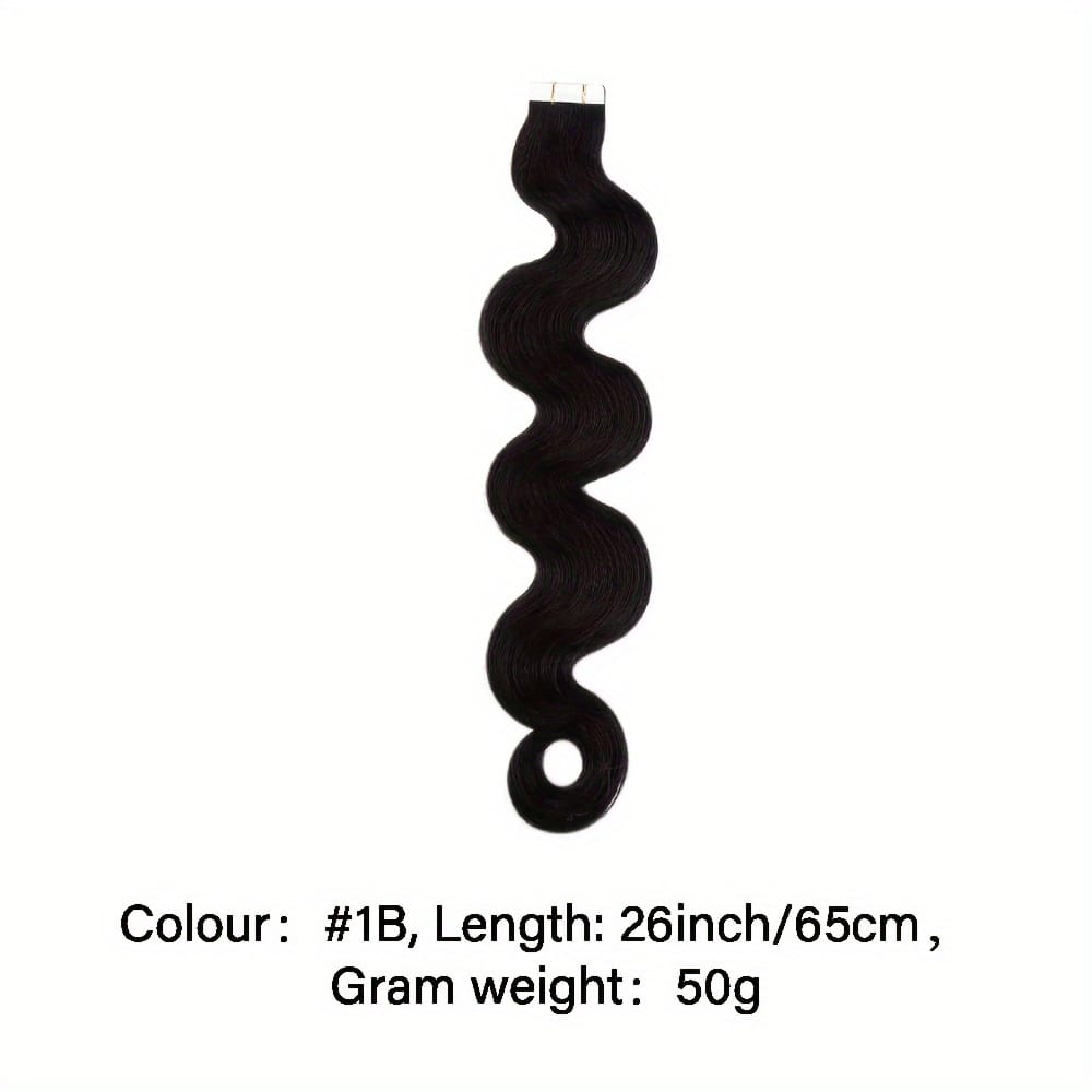 KissICON #1B / 26inch KissIcon Body Wave Tape In Extensions 16 Inch
