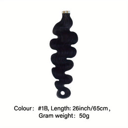 KissICON #1B / 26inch KissIcon Body Wave Tape In Extensions Natural Look