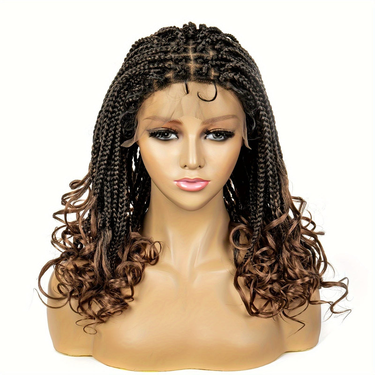 KissICON 1B/30 / 14inch Braids Wig Synthetic Lace Heat Resistant Bra