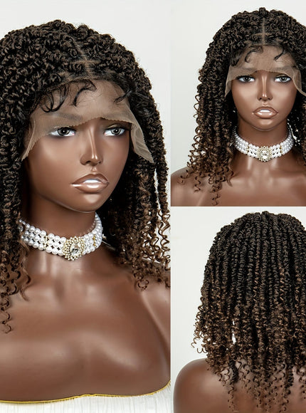 KissICON 1B/30 / 16inch Braids Wig Synthetic Lace Heat Resistant Bra