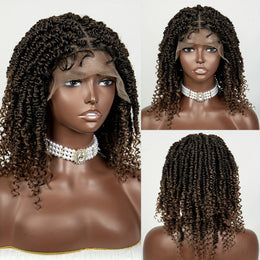 KissICON 1B/30 / 16inch Braids Wig Synthetic Lace Heat Resistant Bra
