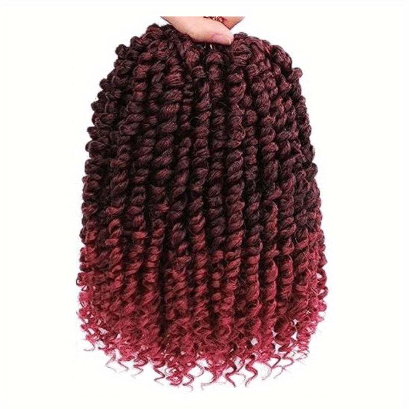 KissICON 1B/BUG(Mixed Black/ Burgundy / 8inch Kissicon Yorostar 8 Crochet Hair Extensions