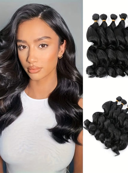 KissICON #1B KissIcon Deep Wave 18In Synthetic Hair 6 Bundles