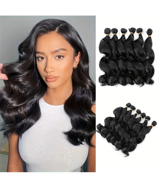 KissICON #1B KissIcon Deep Wave 18In Synthetic Hair 6 Bundles