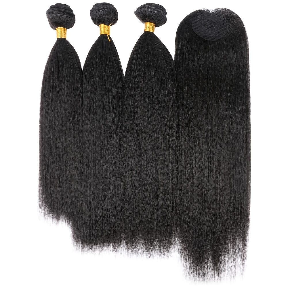 KissICON 1B KissIcon Yaki Straight Extensions Closure - Heat Resistant