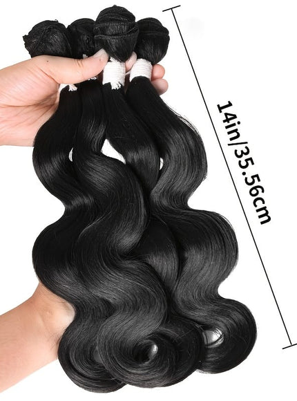 KissICON 1B Luxurious Body Wave Hair Weave 14 Inch 4