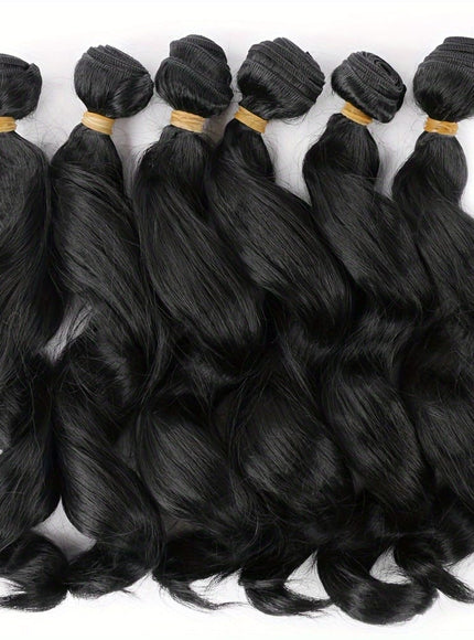KissICON #1b Luxurious Double Weft Hair Extensions 14 Inch Loose