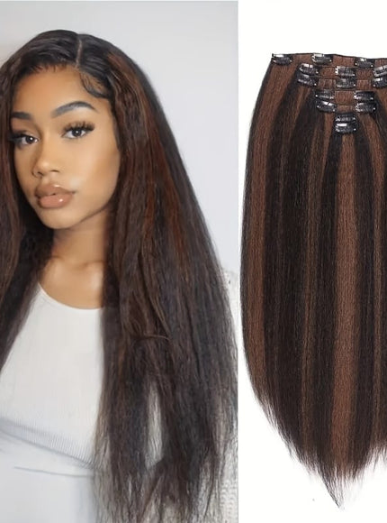 KissICON 1B30 / 16inch Kissicon Kinky Straight Clip In Wig