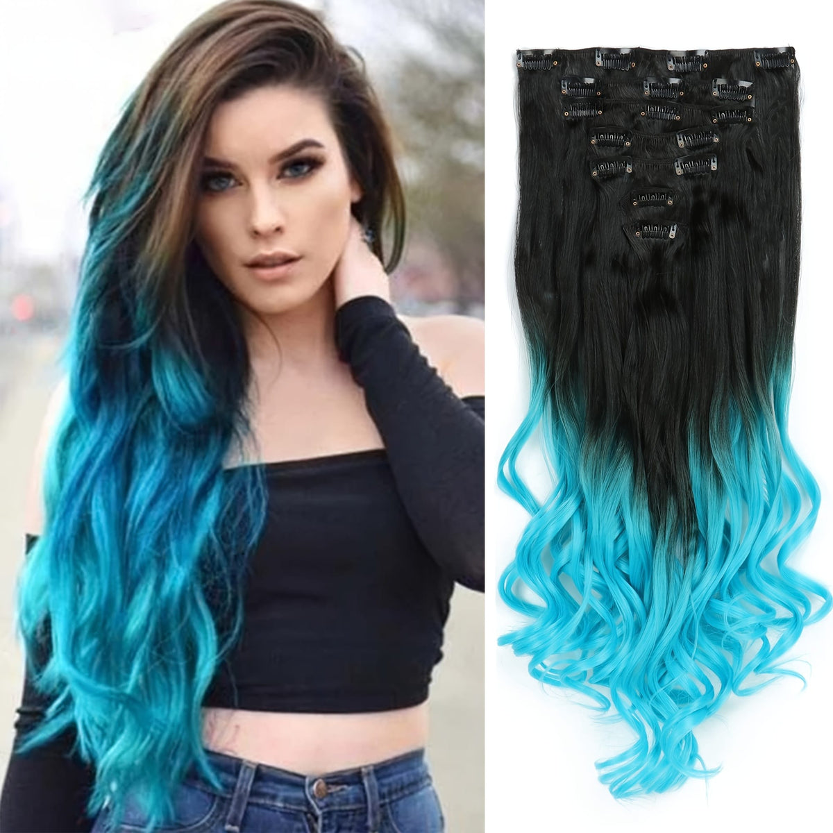 KissICON 1BT4535 / 22inch Clip In Hair Extensions 22in Red