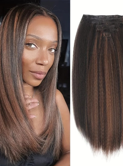 Kissicon Kinky Straight Clip In Wig