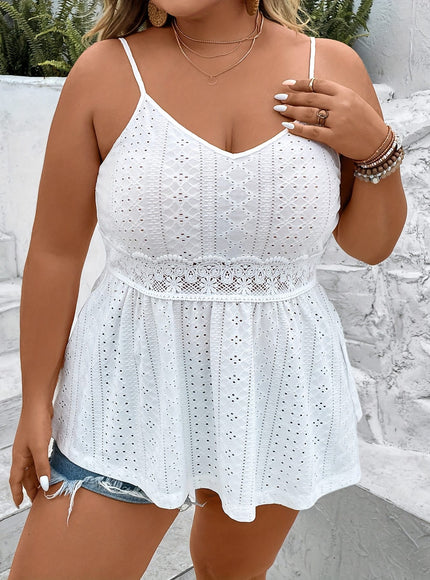 Women's Elegant Off-Shoulder Lace Trim Sleeveless Tank Top