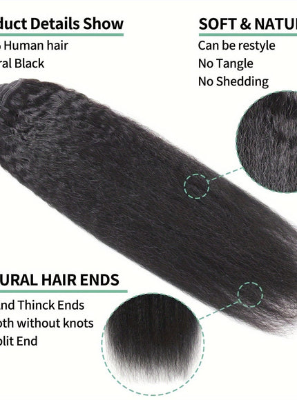 💋 Kinky Straight Clip In Extensions - Natural