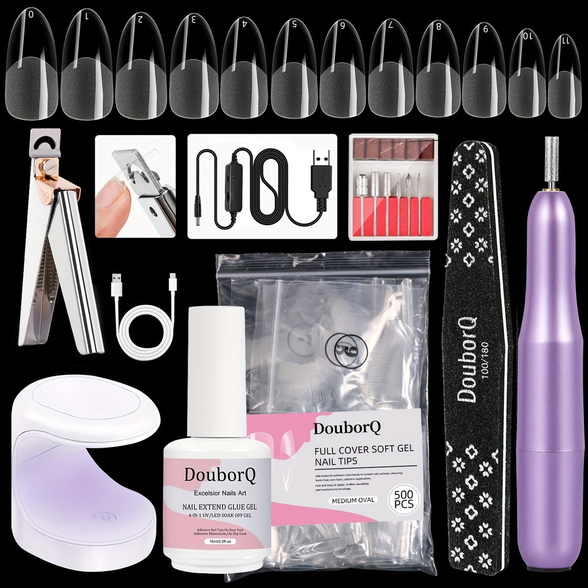 KissICON 1DF KissIcon Coffin Nail Tips Gel X Kit -