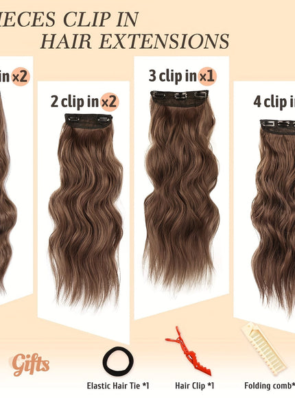 KissIcon 20 Inch Thick Curly Clip Hair Extensions