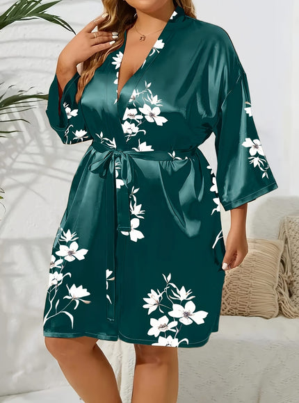 Plus Size Colorful Home Wear Bathrobe 713