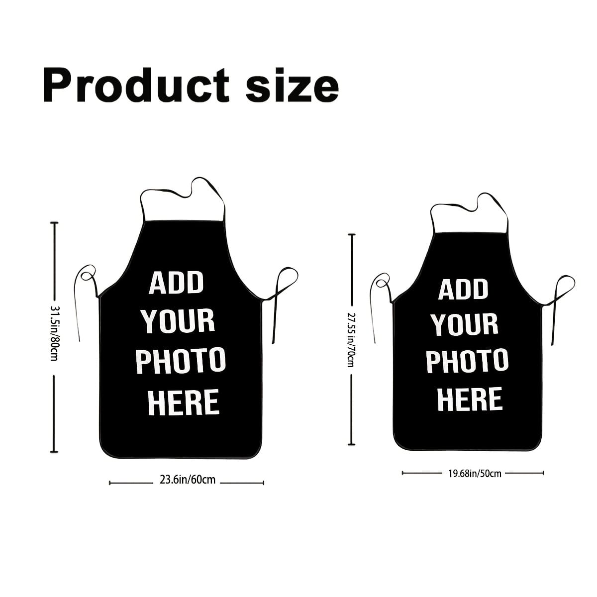 KissICON 1PC 58.42×78.74cm / W18 Custom Photo  Text Personalized Apron  Unique Gift