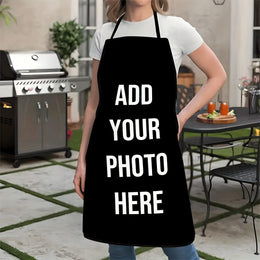 KissICON 1PC 58.42×78.74cm / W18 Custom Photo  Text Personalized Apron  Unique Gift