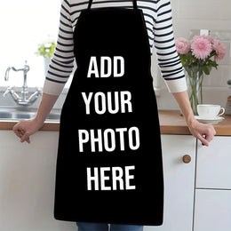 KissICON 1PC 58.42×78.74cm / W18 Custom Photo  Text Personalized Apron  Unique Gift