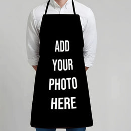 KissICON 1PC 58.42×78.74cm / W18 Custom Photo  Text Personalized Apron  Unique Gift